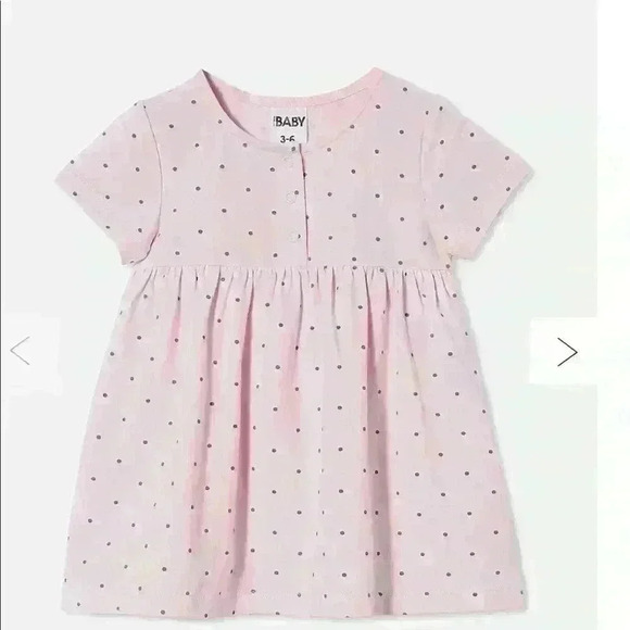 Cotton On Millie Sort Sleeve Dress Lavender 18/24 Months Polka Dot - Picture 2 of 7